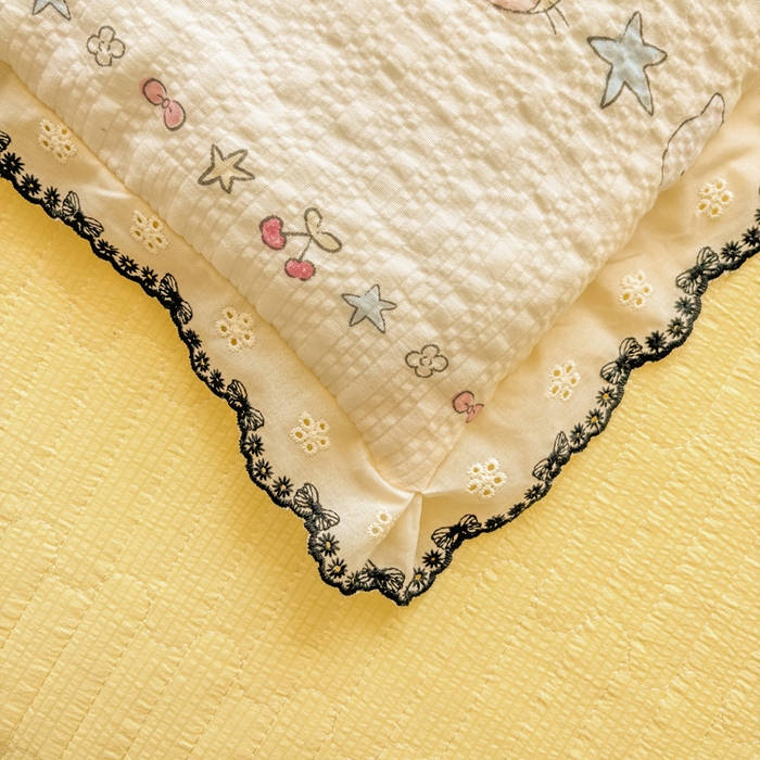 91家纺网 家纺一手货源 找家纺 慕希家纺 2026新款云感泡芙棉夏被夏凉被空调被四件套 奶油凯蒂