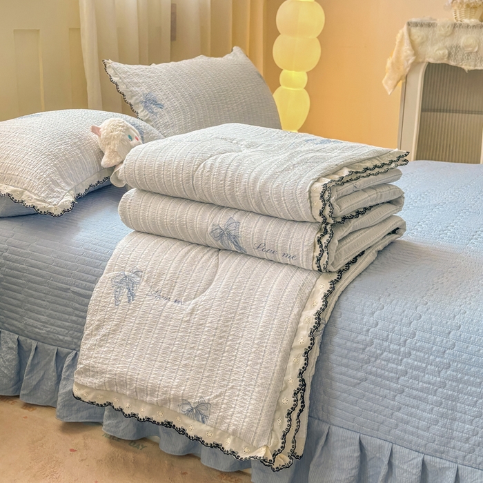 91家纺网 家纺一手货源 找家纺 （总）慕希家纺 2026新款云感泡芙棉夏被夏凉被空调被四件套