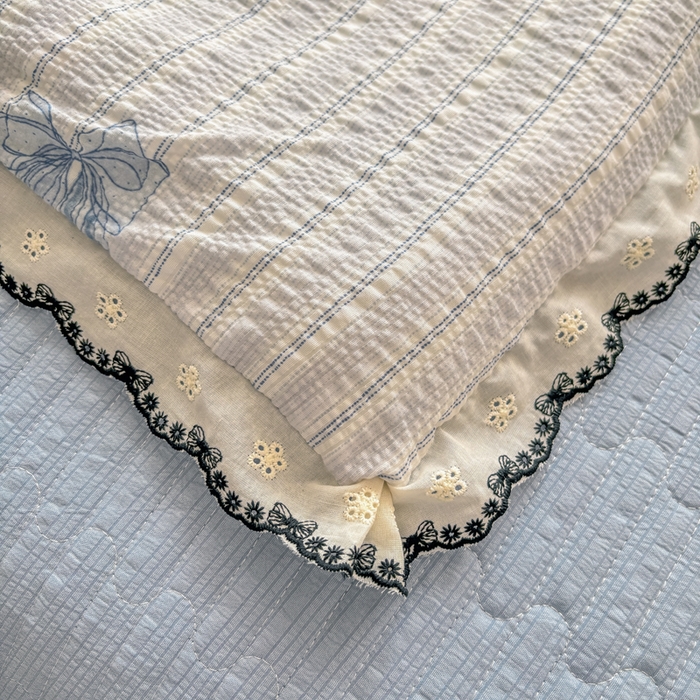 91家纺网 家纺一手货源 找家纺 慕希家纺 2026新款云感泡芙棉夏被夏凉被空调被四件套 相思蓝韵