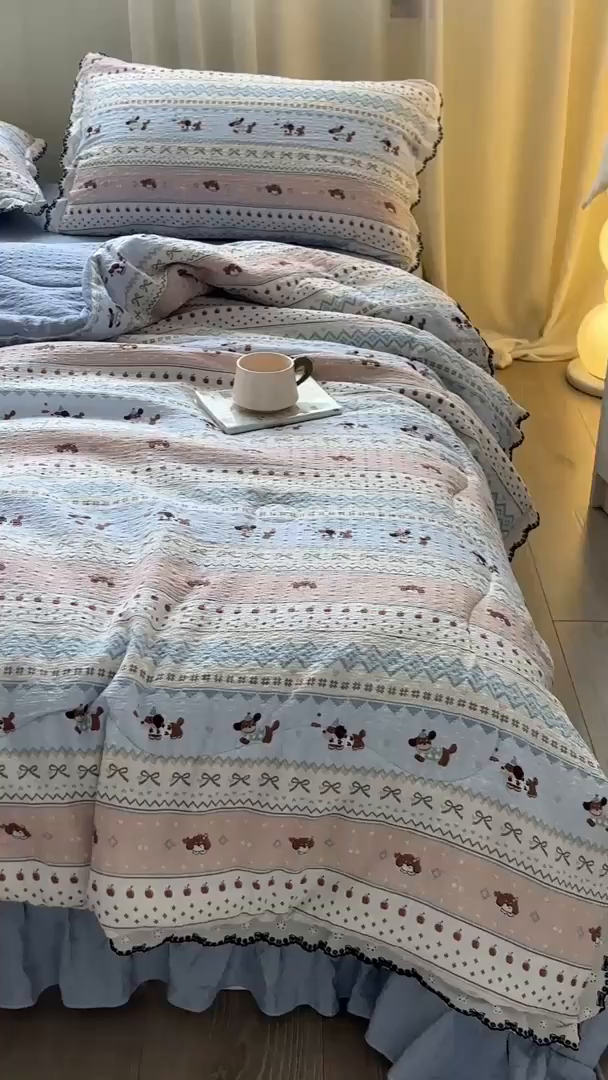 91家纺网 家纺一手货源 找家纺 （总）慕希家纺 2026新款云感泡芙棉夏被夏凉被空调被四件套