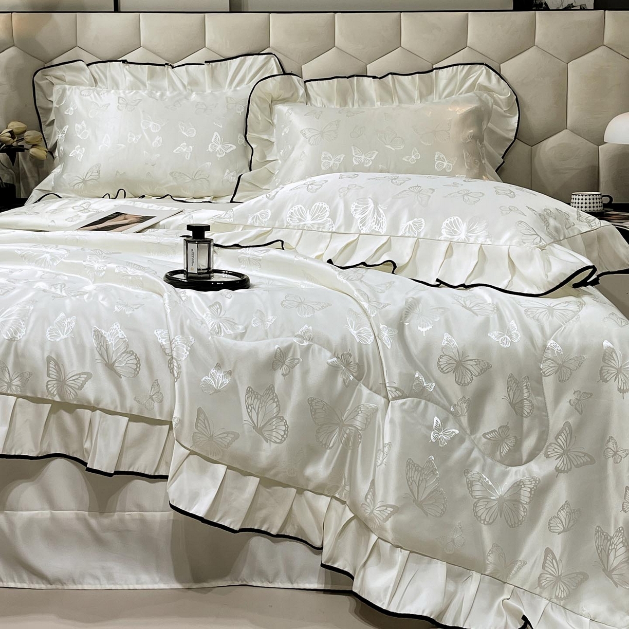 91家纺网 家纺一手货源 找家纺 （总）慕希家纺 2026新款水洗真丝提花夏被夏凉被空调被-蝶序系列