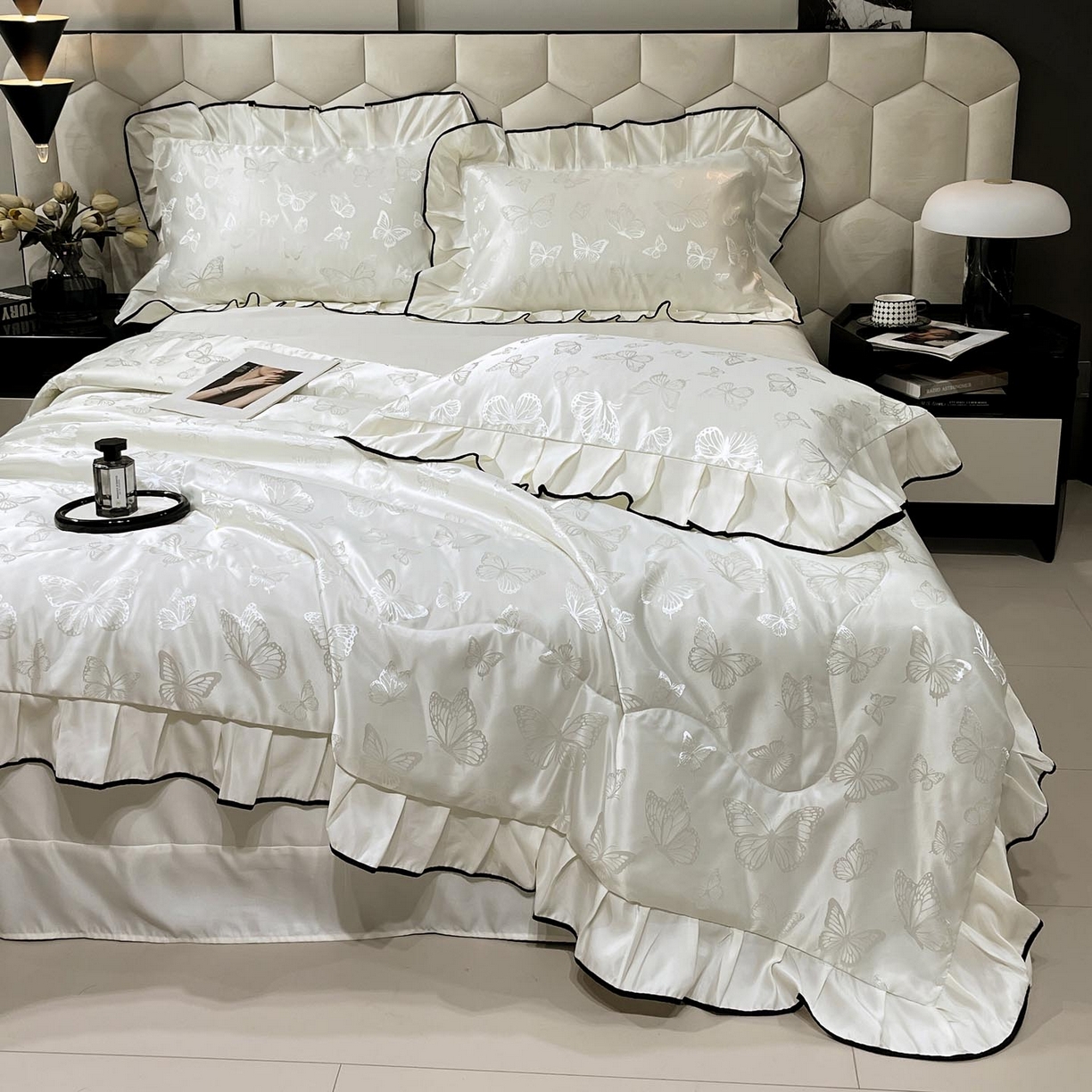 91家纺网 家纺一手货源 找家纺 （总）慕希家纺 2026新款水洗真丝提花夏被夏凉被空调被-蝶序系列