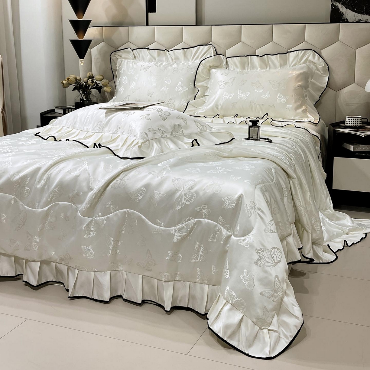 91家纺网 家纺一手货源 找家纺 （总）慕希家纺 2026新款水洗真丝提花夏被夏凉被空调被-蝶序系列