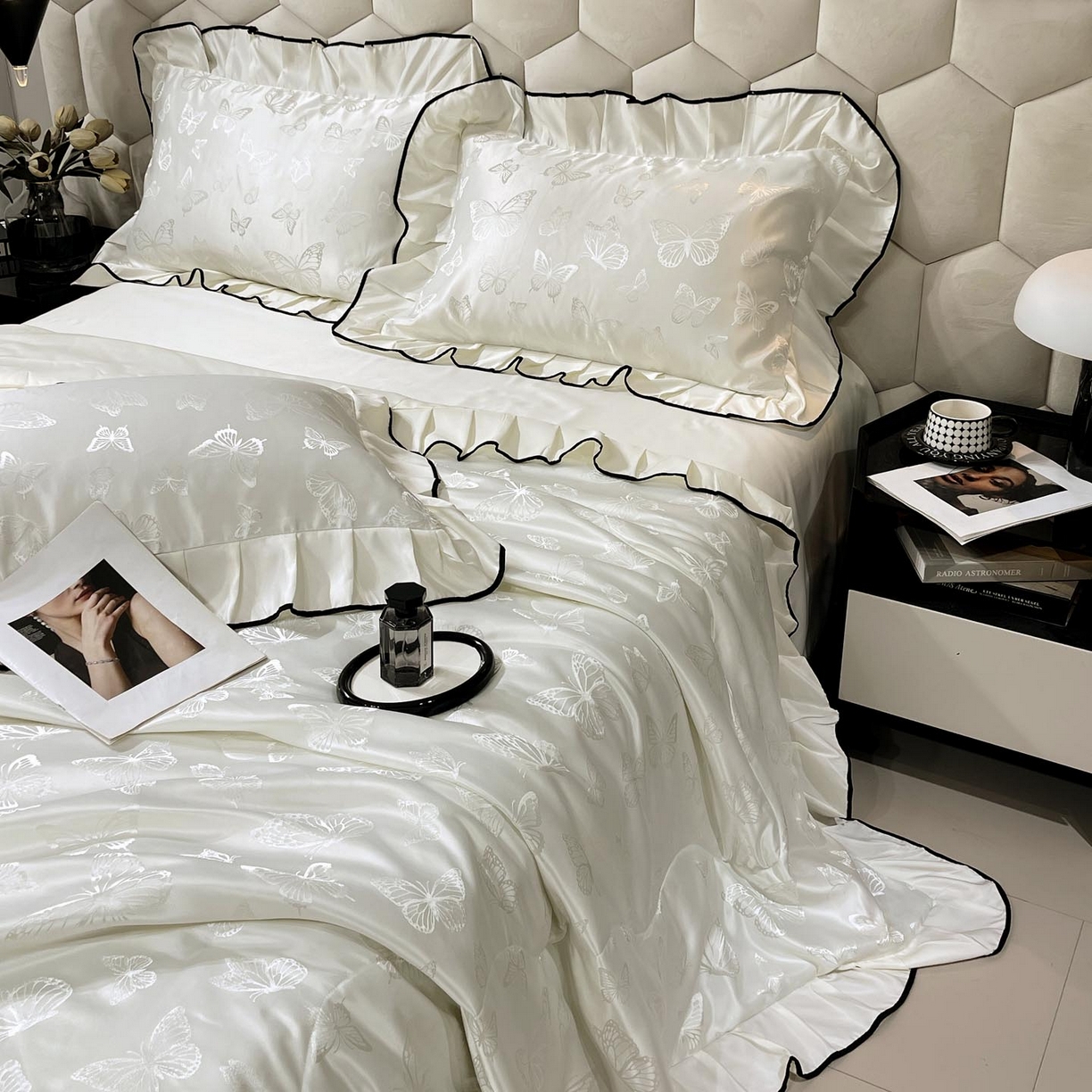 91家纺网 家纺一手货源 找家纺 （总）慕希家纺 2026新款水洗真丝提花夏被夏凉被空调被-蝶序系列