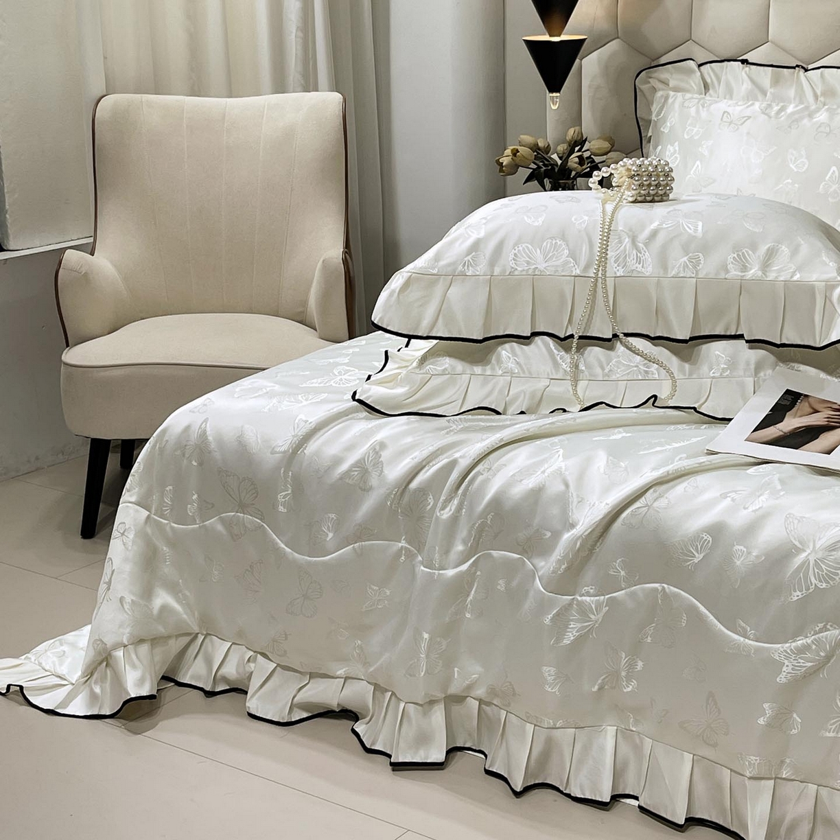 91家纺网 家纺一手货源 找家纺 （总）慕希家纺 2026新款水洗真丝提花夏被夏凉被空调被-蝶序系列