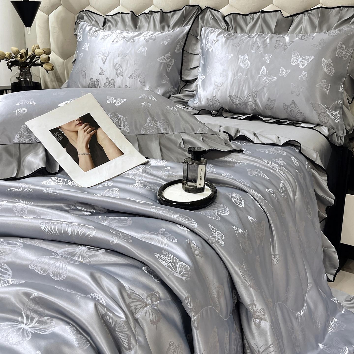 91家纺网 家纺一手货源 找家纺 （总）慕希家纺 2026新款水洗真丝提花夏被夏凉被空调被-蝶序系列