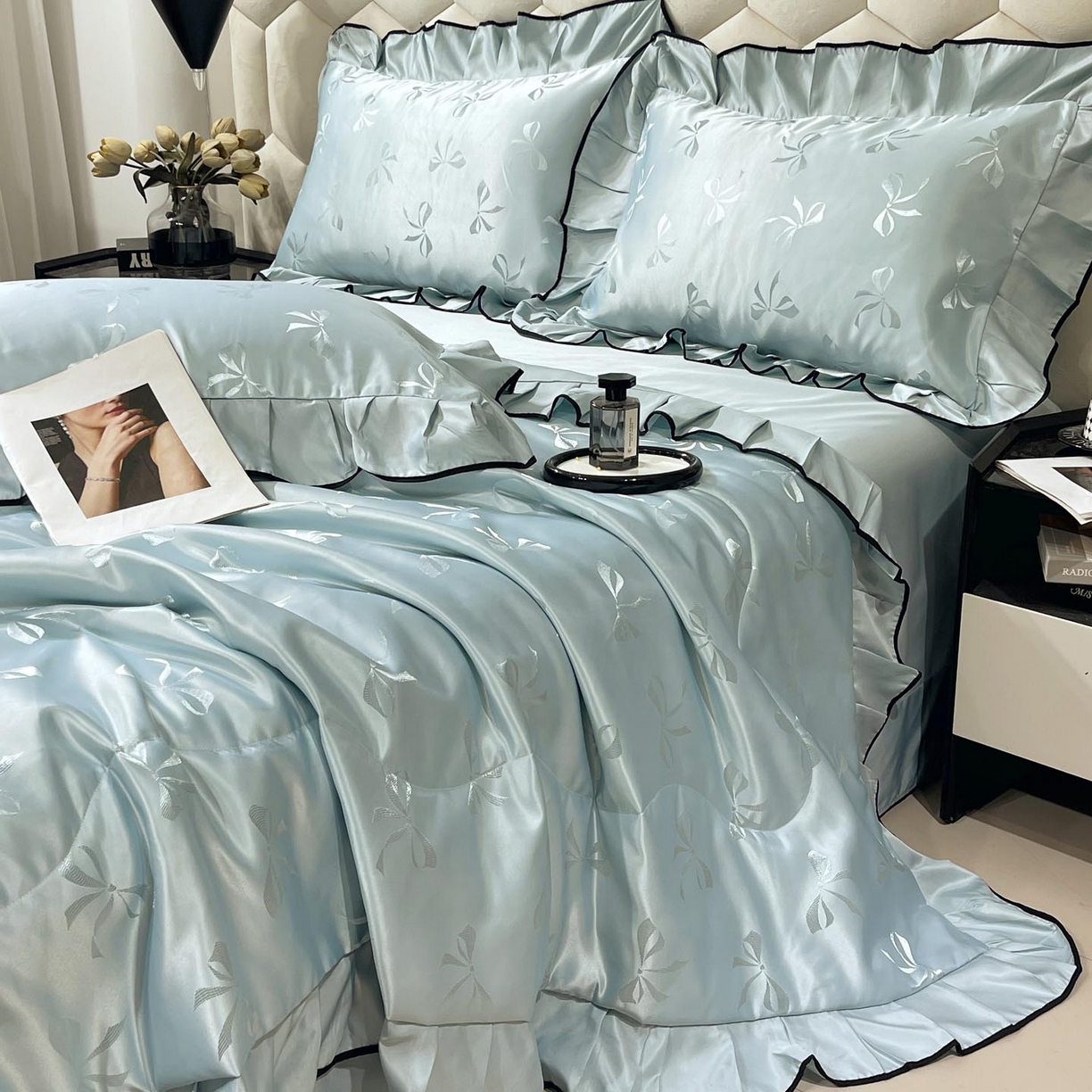 91家纺网 家纺一手货源 找家纺 （总）慕希家纺 2026新款水洗真丝提花夏被夏凉被空调被-蝶序系列