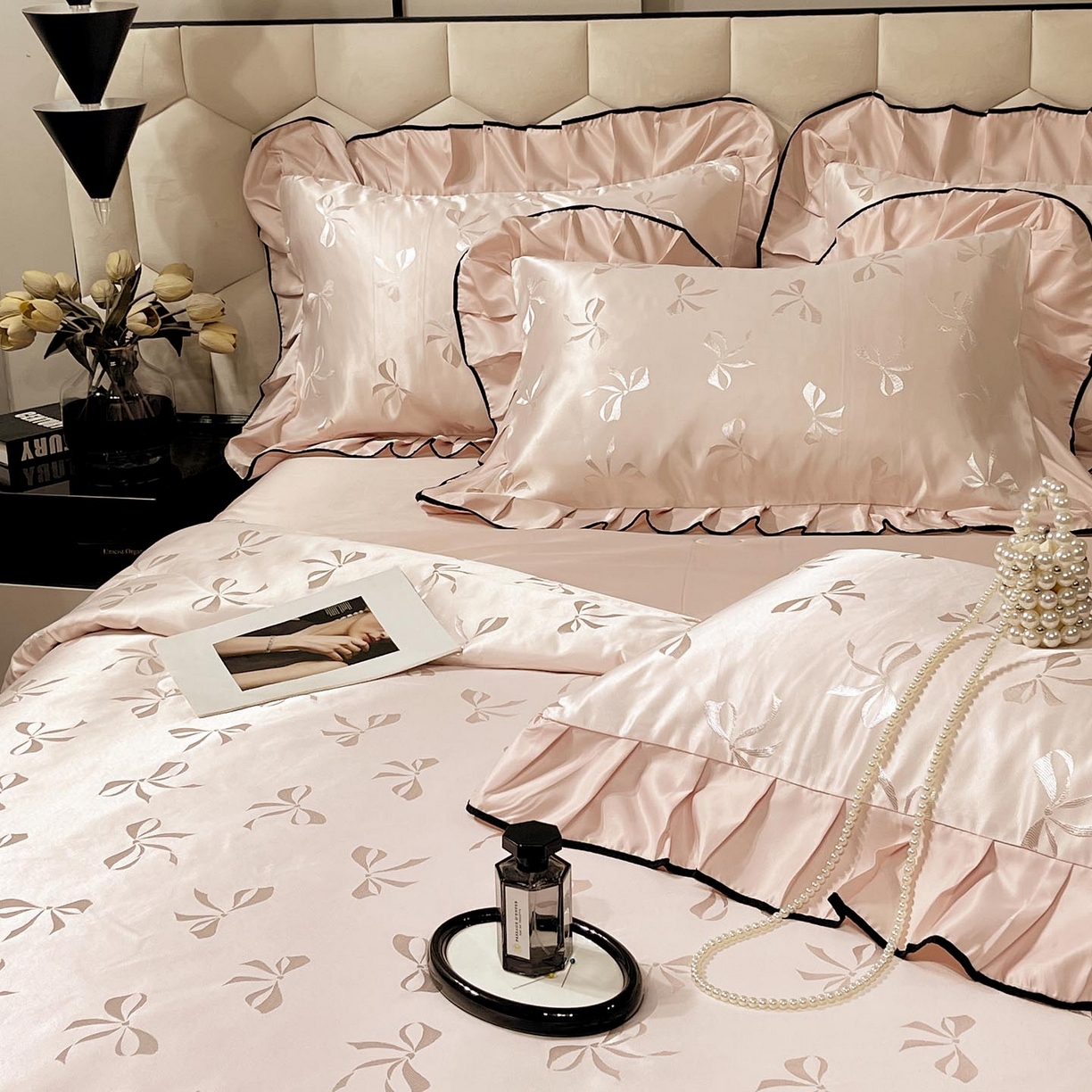 91家纺网 家纺一手货源 找家纺 慕希家纺 2026新款水洗真丝提花夏被夏凉被空调被-蝶序系列 蝶序-桃粉