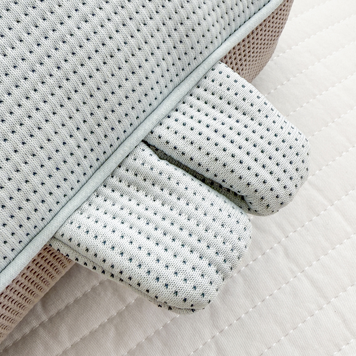 91家纺网 家纺一手货源 找家纺 蔻眠 凉感丝卡通小象荞麦护颈枕夏季凉豆豆儿童枕芯学生枕头 凉感丝-小象蓝