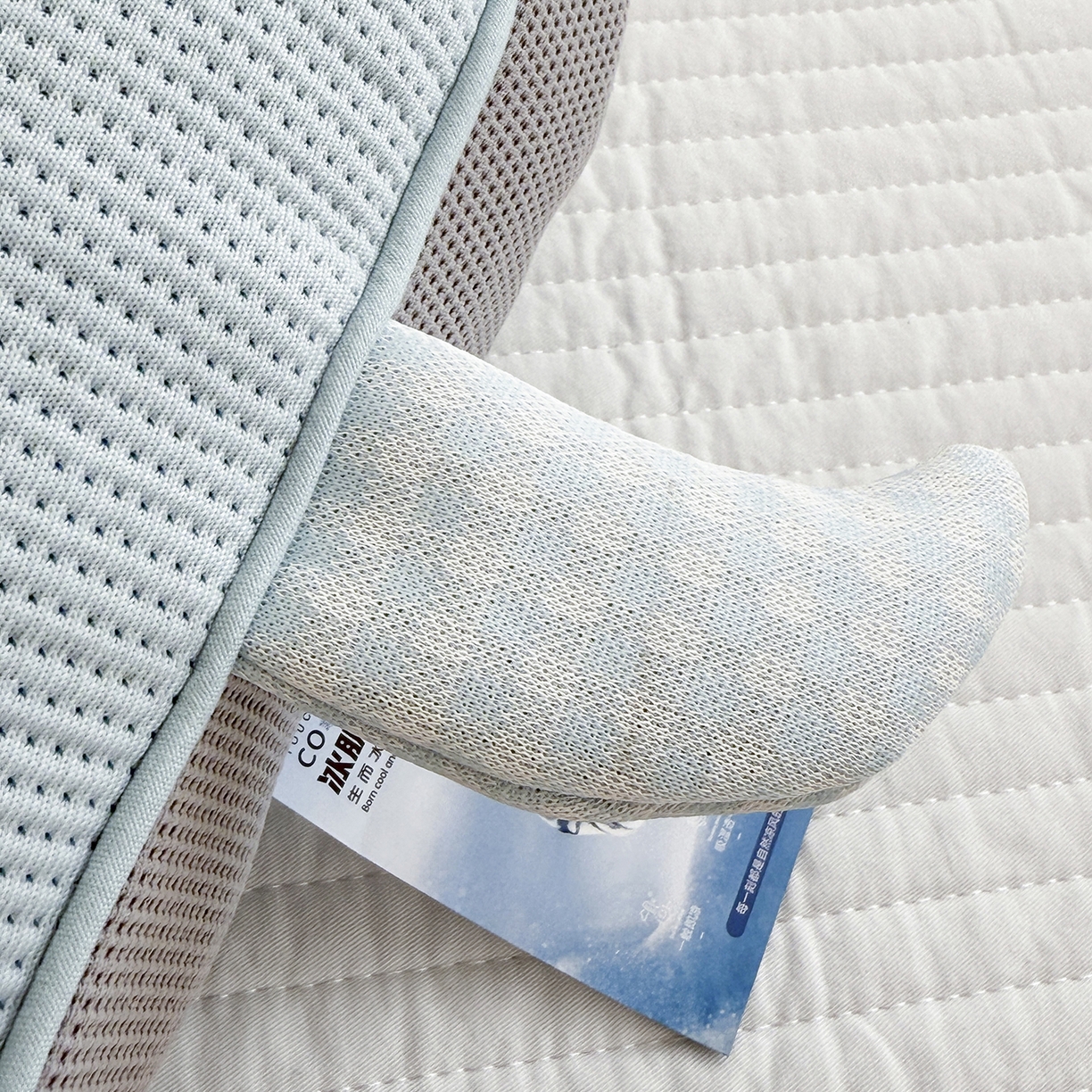 91家纺网 家纺一手货源 找家纺 蔻眠 凉感丝卡通小象荞麦护颈枕夏季凉豆豆儿童枕芯学生枕头 凉感丝-小象蓝