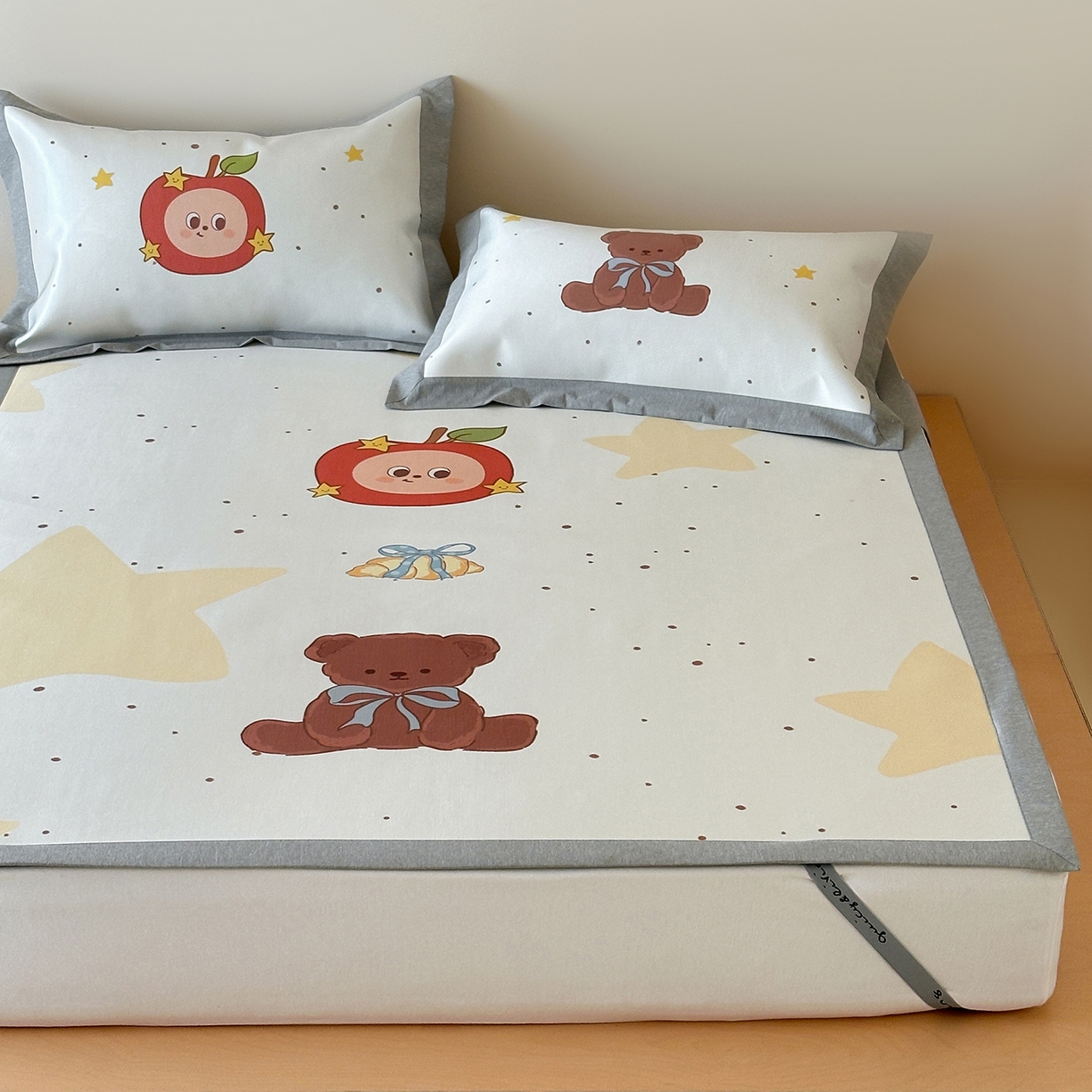 91家纺网 家纺一手货源 找家纺 JUICY 橘滋家纺 2026新款高端A类原创设计卡通数码印花冰丝席凉席 平席款星星人漫游