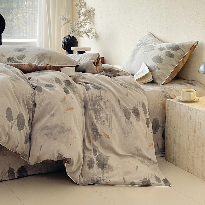 91家纺网 家纺一手货源 找家纺 （总）春皖家纺 2026新款提花双层纱纯棉全棉四件套