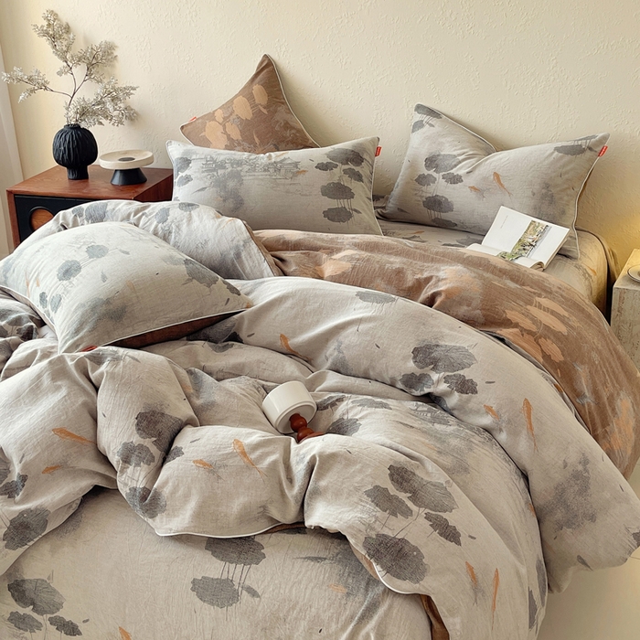 91家纺网 家纺一手货源 找家纺 （总）春皖家纺 2026新款提花双层纱纯棉全棉四件套