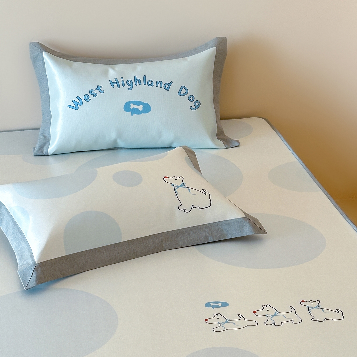 91家纺网 家纺一手货源 找家纺 JUICY 橘滋家纺 2026新款高端A类原创设计卡通数码印花冰丝席凉席 床笠款海岸线圆舞曲