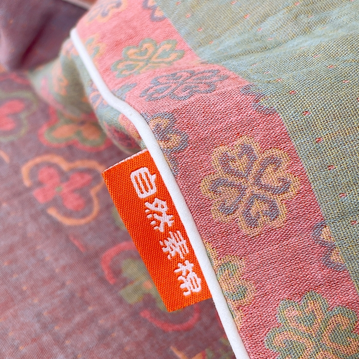 91家纺网 家纺一手货源 找家纺 春皖家纺 2026新款提花双层纱纯棉全棉四件套 思菱·粉玉