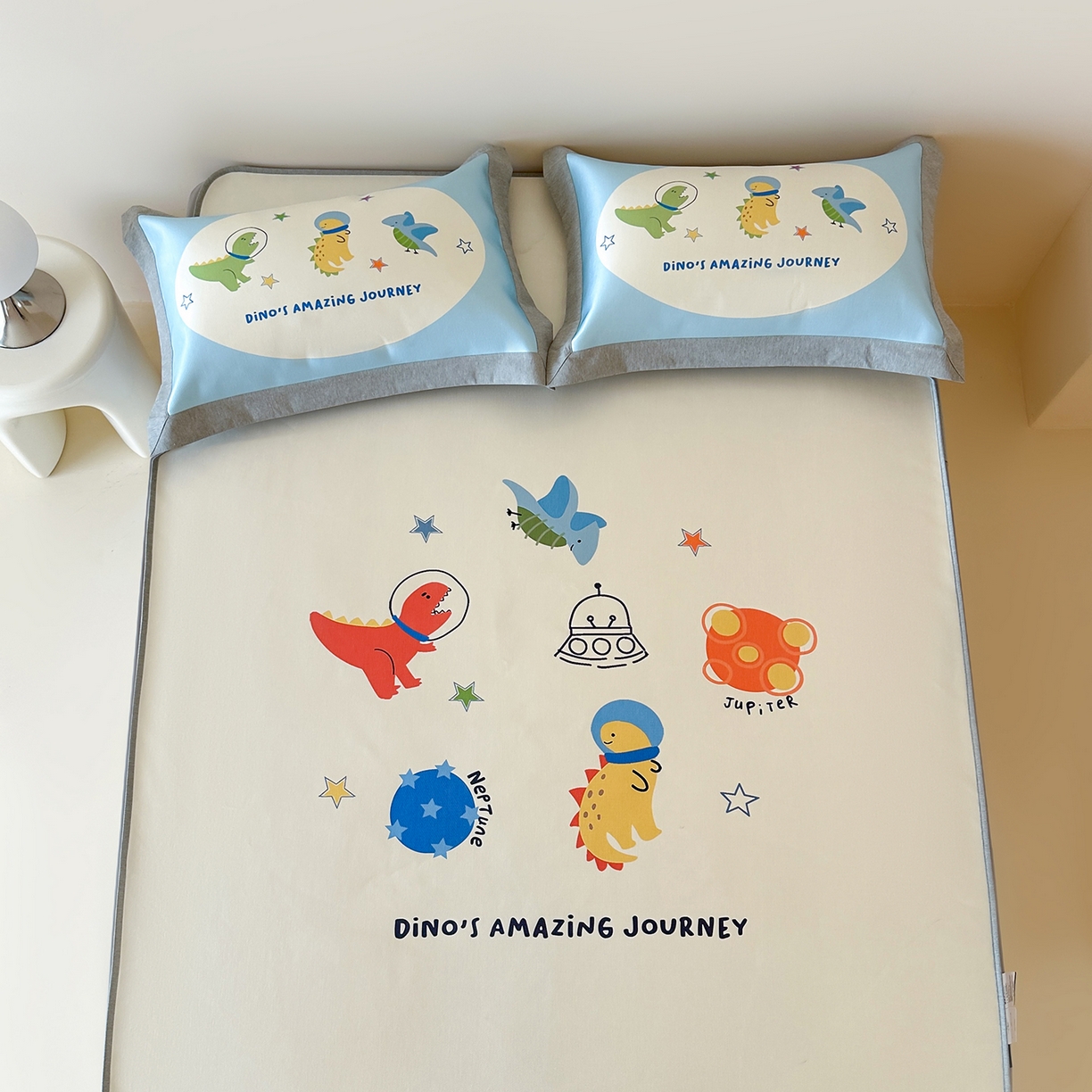 JUICY 橘滋家纺 2026新款高端A类原创设计卡通数码印花冰丝席凉席 床笠款侏罗纪