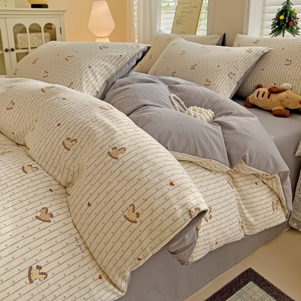 91家纺网 家纺一手货源 找家纺 （总）温眠家纺 2026新款A类古法水洗仿棉云感棉加厚四件套