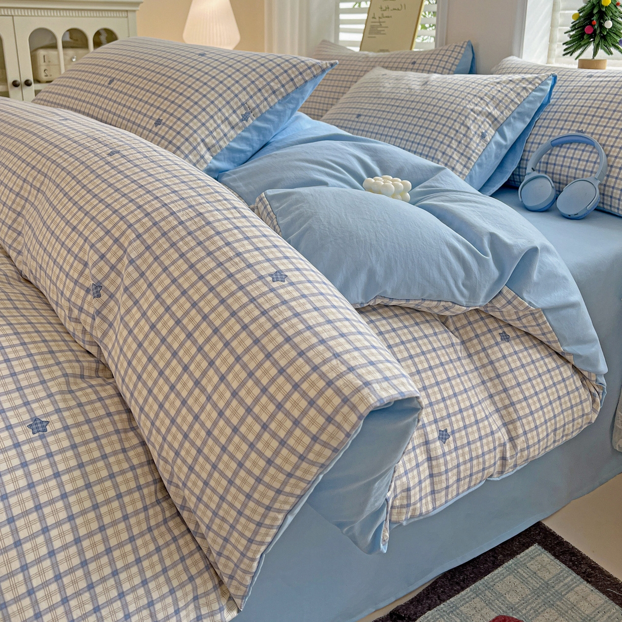 91家纺网 家纺一手货源 找家纺 （总）温眠家纺 2026新款A类古法水洗仿棉云感棉加厚四件套