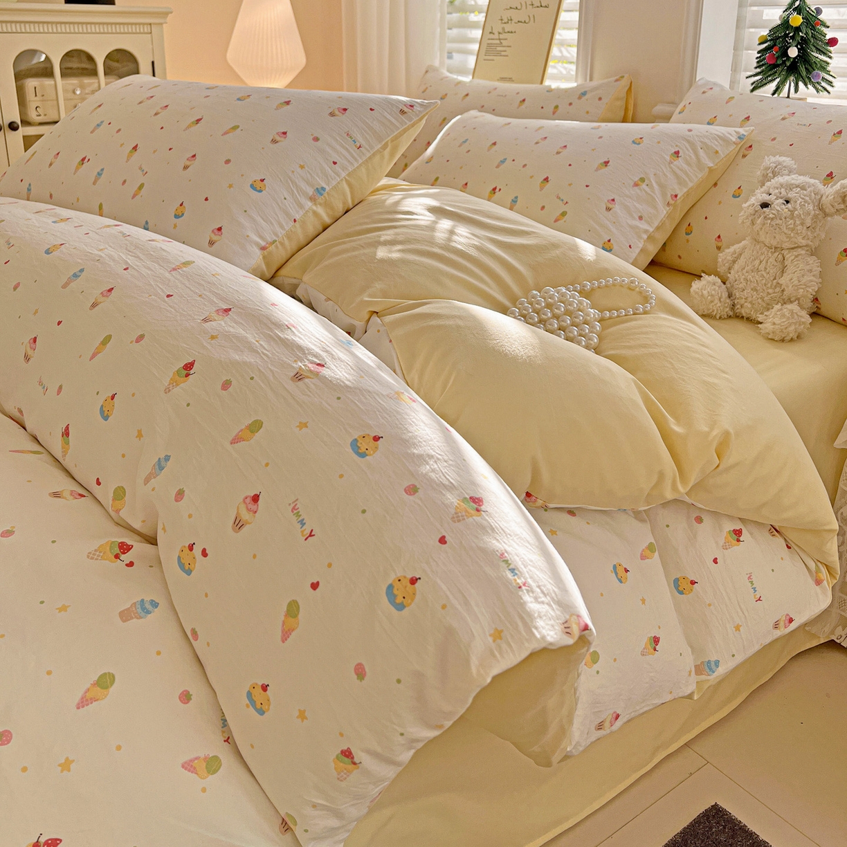 91家纺网 家纺一手货源 找家纺 （总）温眠家纺 2026新款A类古法水洗仿棉云感棉加厚四件套