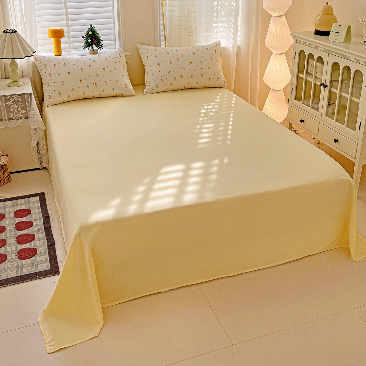 91家纺网 家纺一手货源 找家纺 温眠家纺 2026新款A类古法水洗仿棉云感棉加厚四件套 冰淇淋乐园