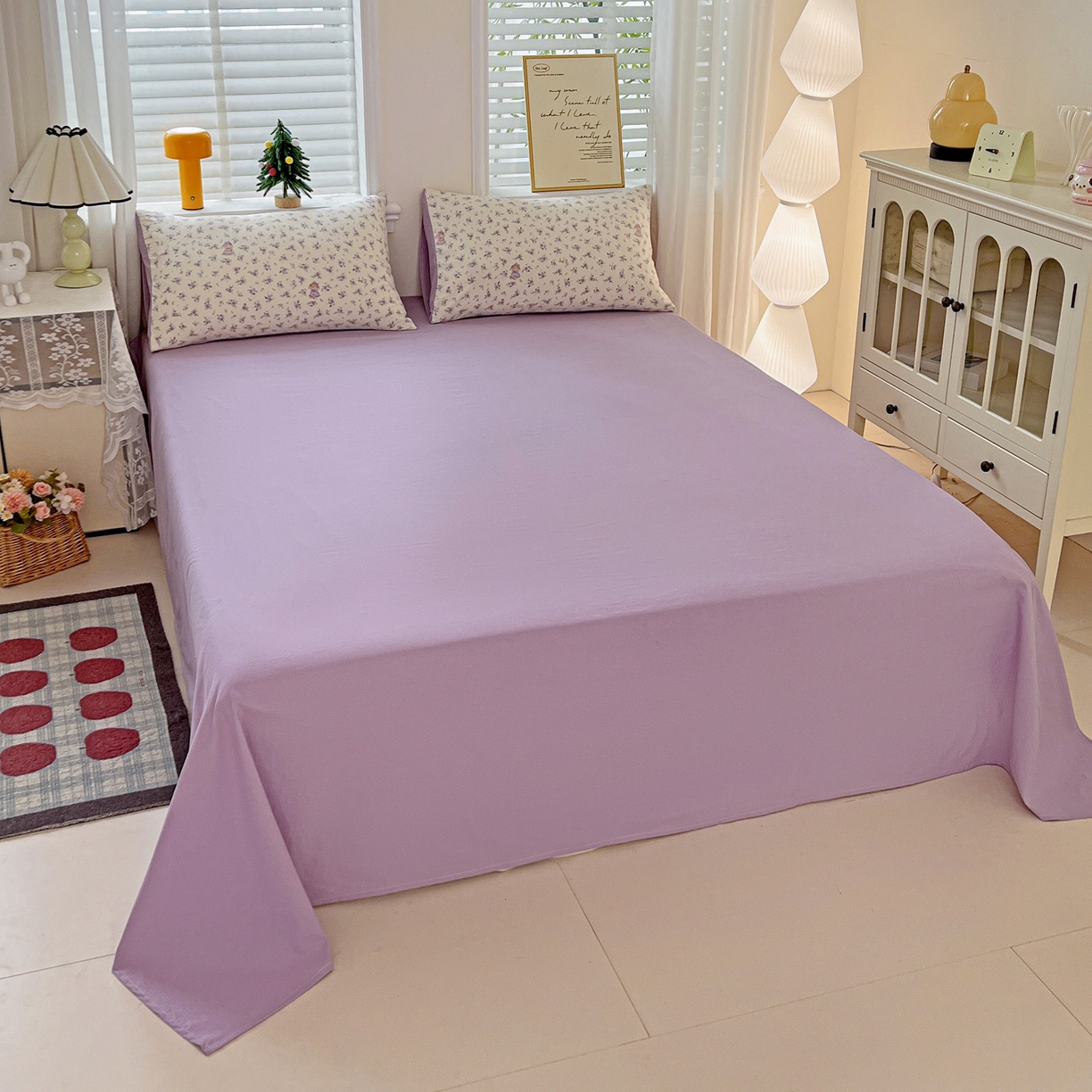 91家纺网 家纺一手货源 找家纺 温眠家纺 2026新款A类古法水洗仿棉云感棉加厚四件套 兔子小姐