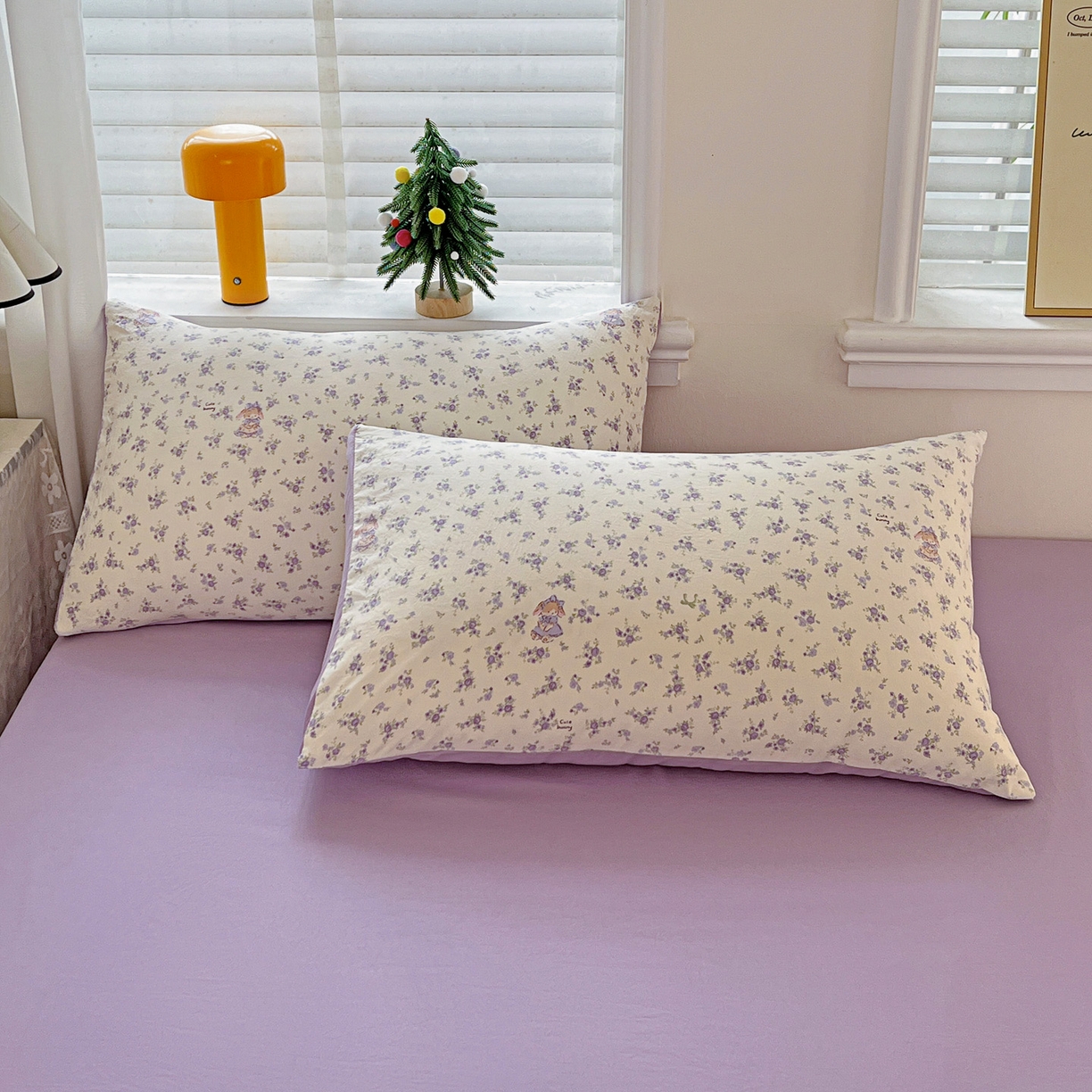 91家纺网 家纺一手货源 找家纺 温眠家纺 2026新款A类古法水洗仿棉云感棉加厚四件套 兔子小姐