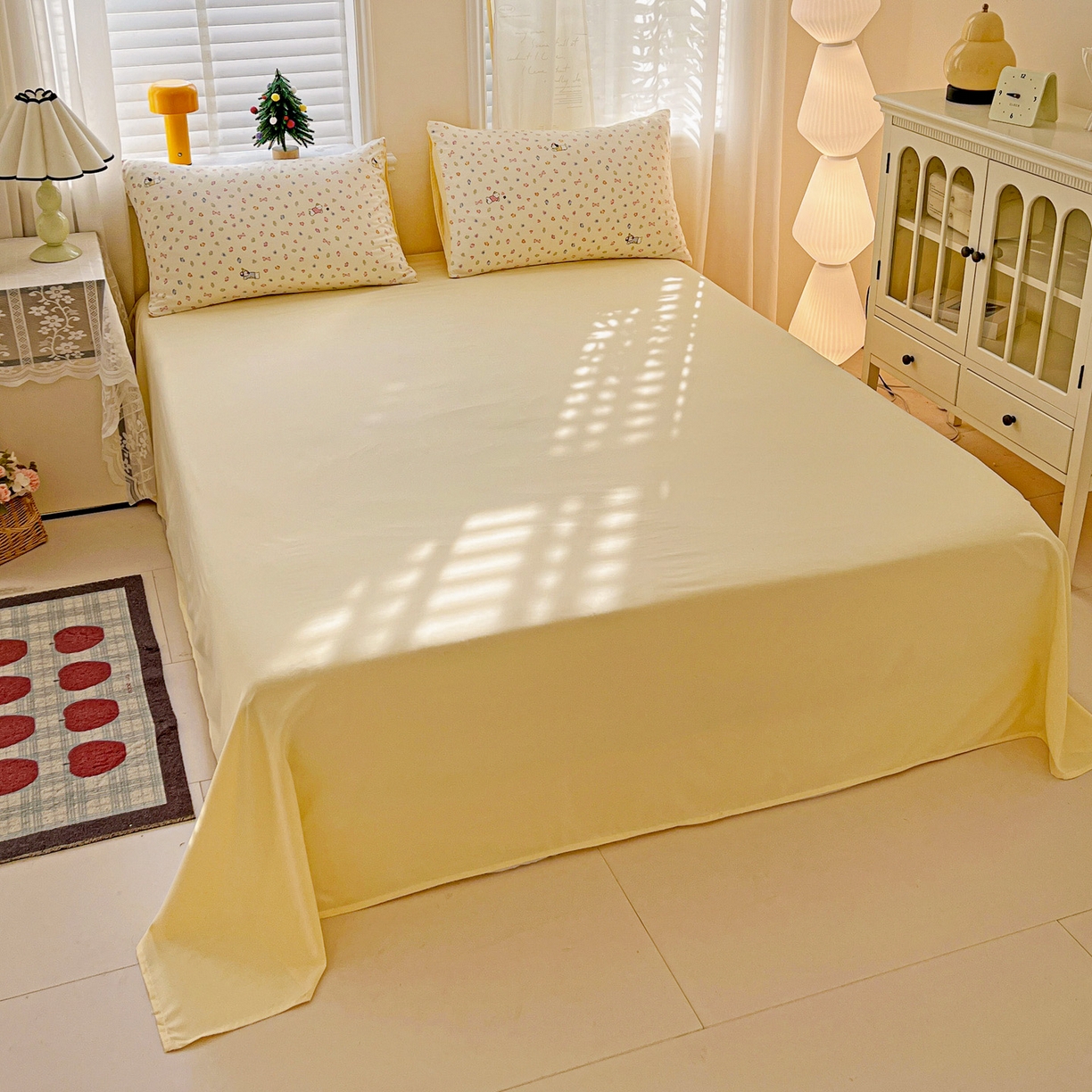 91家纺网 家纺一手货源 找家纺 温眠家纺 2026新款A类古法水洗仿棉云感棉加厚四件套 软芙小狗