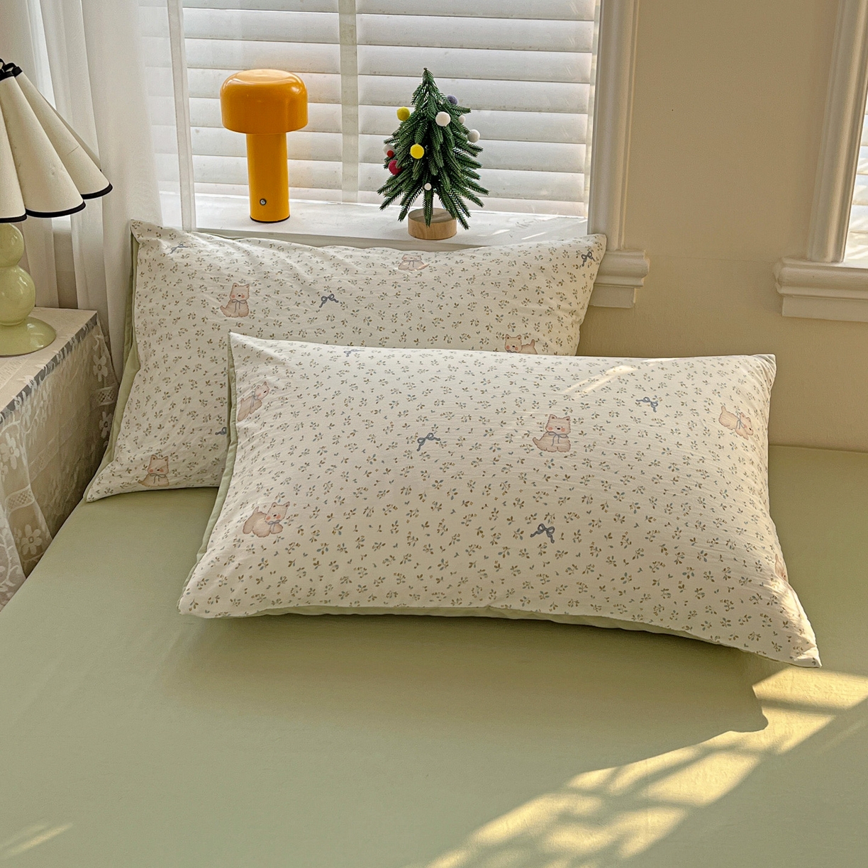 91家纺网 家纺一手货源 找家纺 温眠家纺 2026新款A类古法水洗仿棉云感棉加厚四件套 碎花小狗