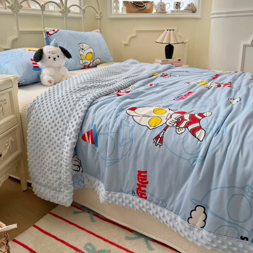 91家纺网 家纺一手货源 找家纺 （总）名兮 2026新款A类经典奥特曼豆豆被夏凉被夏被空调被