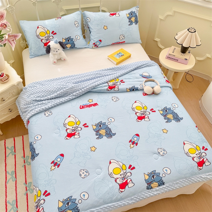 91家纺网 家纺一手货源 找家纺 名兮 2026新款A类经典奥特曼豆豆被夏凉被夏被空调被 豆豆被-奥特勇士