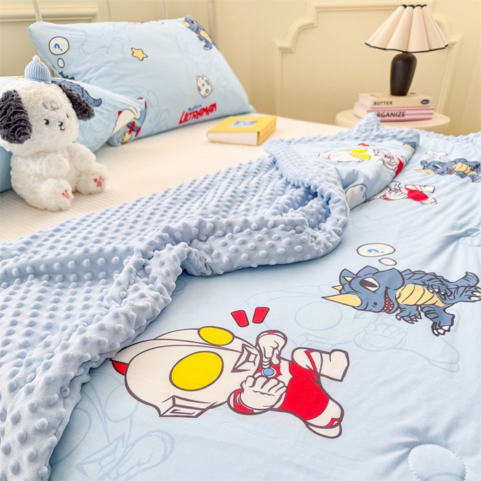 91家纺网 家纺一手货源 找家纺 名兮 2026新款A类经典奥特曼豆豆被夏凉被夏被空调被 豆豆被-奥特勇士