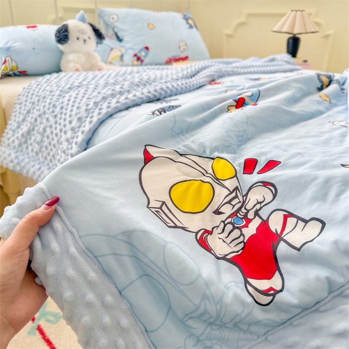 91家纺网 家纺一手货源 找家纺 名兮 2026新款A类经典奥特曼豆豆被夏凉被夏被空调被 豆豆被-奥特勇士