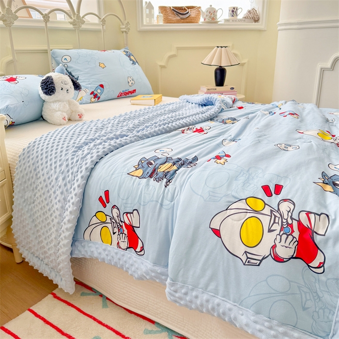 91家纺网 家纺一手货源 找家纺 名兮 2026新款A类经典奥特曼豆豆被夏凉被夏被空调被 豆豆被-奥特勇士