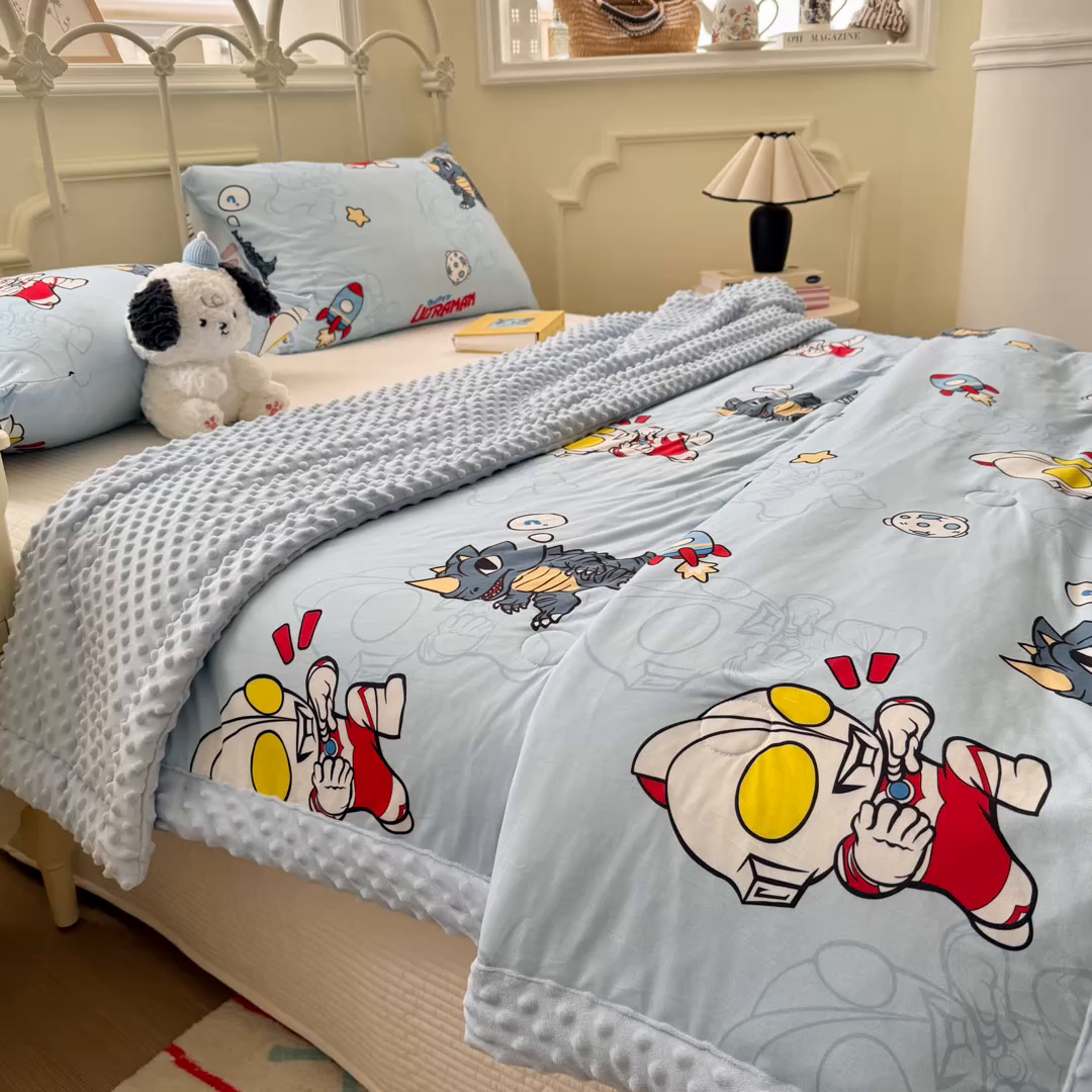 91家纺网 家纺一手货源 找家纺 名兮 2026新款A类经典奥特曼豆豆被夏凉被夏被空调被 豆豆被-奥特勇士