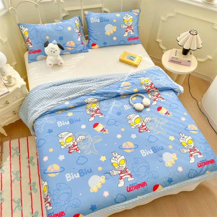 91家纺网 家纺一手货源 找家纺 名兮 2026新款A类经典奥特曼豆豆被夏凉被夏被空调被 豆豆被-光线王子