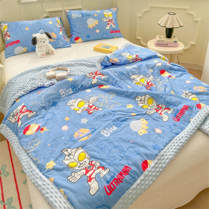 91家纺网 家纺一手货源 找家纺 名兮 2026新款A类经典奥特曼豆豆被夏凉被夏被空调被 豆豆被-光线王子