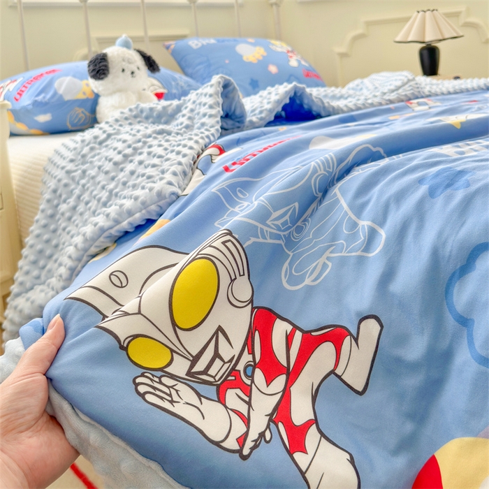 91家纺网 家纺一手货源 找家纺 名兮 2026新款A类经典奥特曼豆豆被夏凉被夏被空调被 豆豆被-光线王子