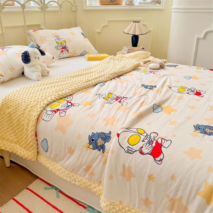 91家纺网 家纺一手货源 找家纺 名兮 2026新款A类经典奥特曼豆豆被夏凉被夏被空调被 豆豆被-星星奥特曼