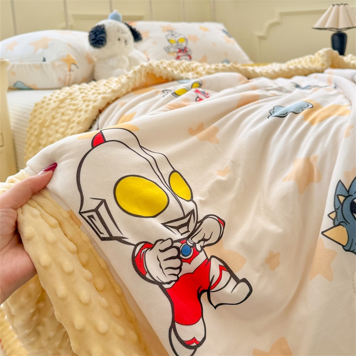 91家纺网 家纺一手货源 找家纺 名兮 2026新款A类经典奥特曼豆豆被夏凉被夏被空调被 豆豆被-星星奥特曼