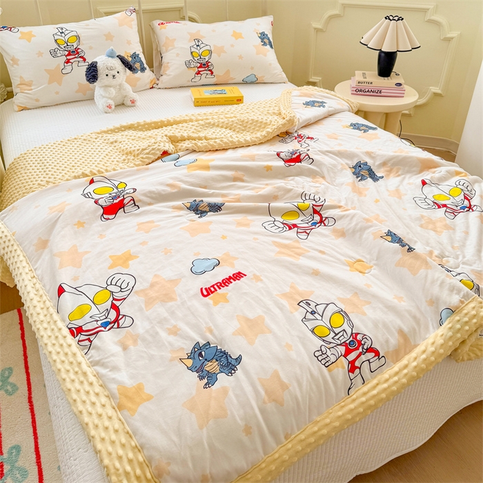 91家纺网 家纺一手货源 找家纺 名兮 2026新款A类经典奥特曼豆豆被夏凉被夏被空调被 豆豆被-星星奥特曼