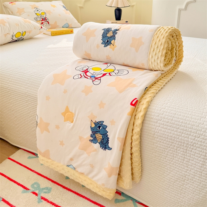 91家纺网 家纺一手货源 找家纺 名兮 2026新款A类经典奥特曼豆豆被夏凉被夏被空调被 豆豆被-星星奥特曼