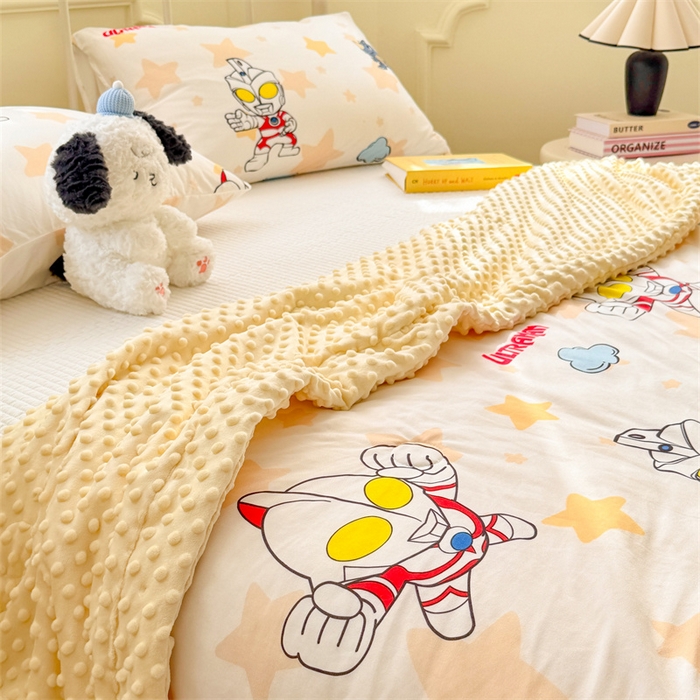 91家纺网 家纺一手货源 找家纺 名兮 2026新款A类经典奥特曼豆豆被夏凉被夏被空调被 豆豆被-星星奥特曼