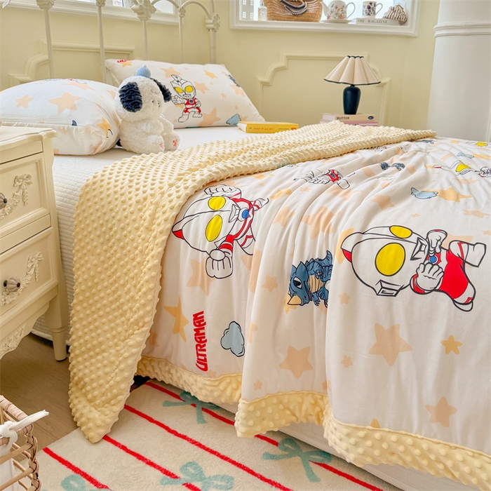 91家纺网 家纺一手货源 找家纺 名兮 2026新款A类经典奥特曼豆豆被夏凉被夏被空调被 豆豆被-星星奥特曼