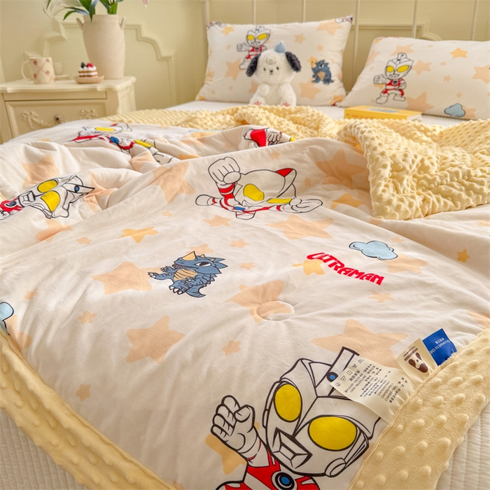 91家纺网 家纺一手货源 找家纺 名兮 2026新款A类经典奥特曼豆豆被夏凉被夏被空调被 豆豆被-星星奥特曼