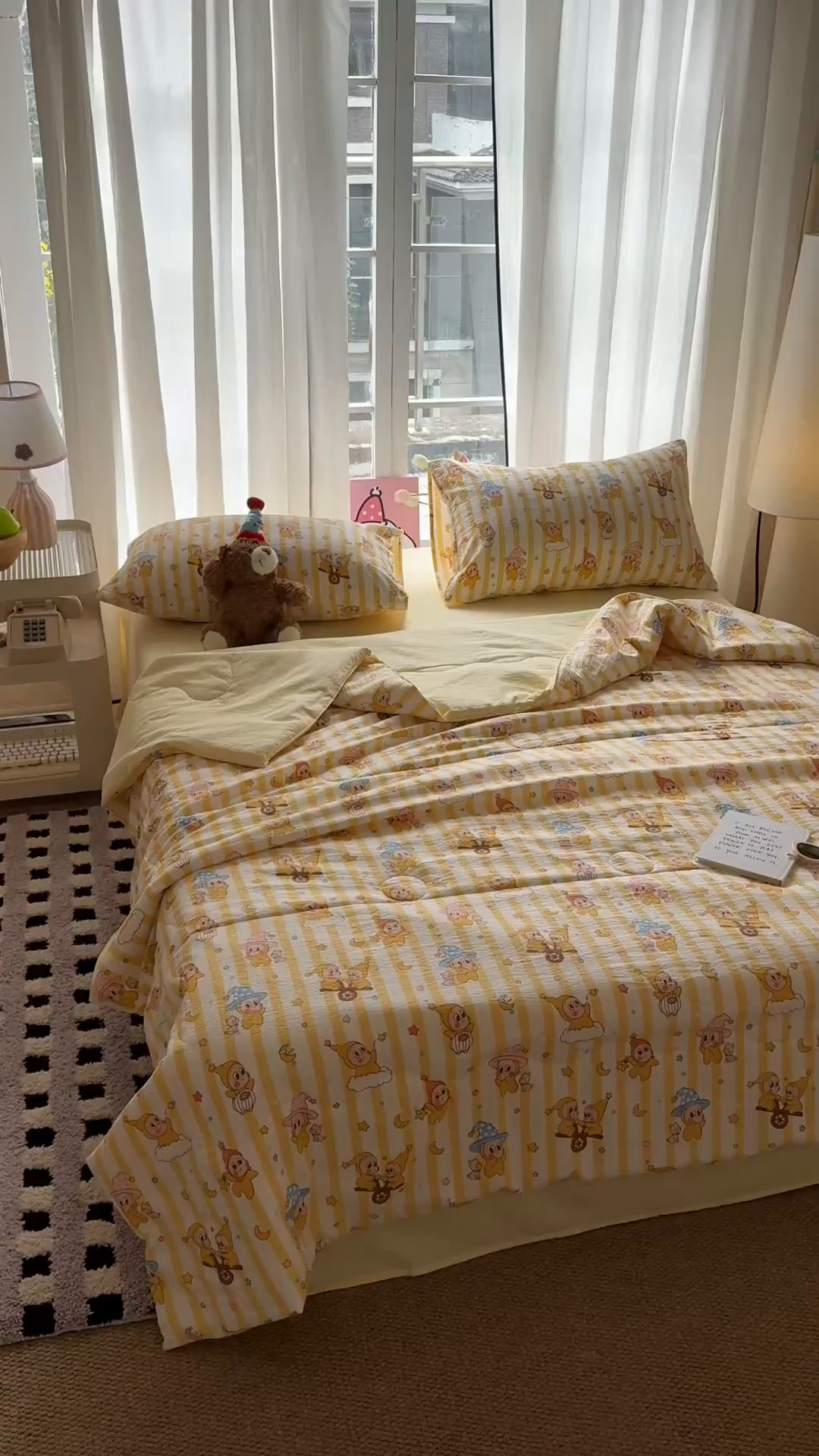 91家纺网 家纺一手货源 找家纺 温眠家纺 2026新款针织泡芙双层纱夏被四件套 魔法精灵