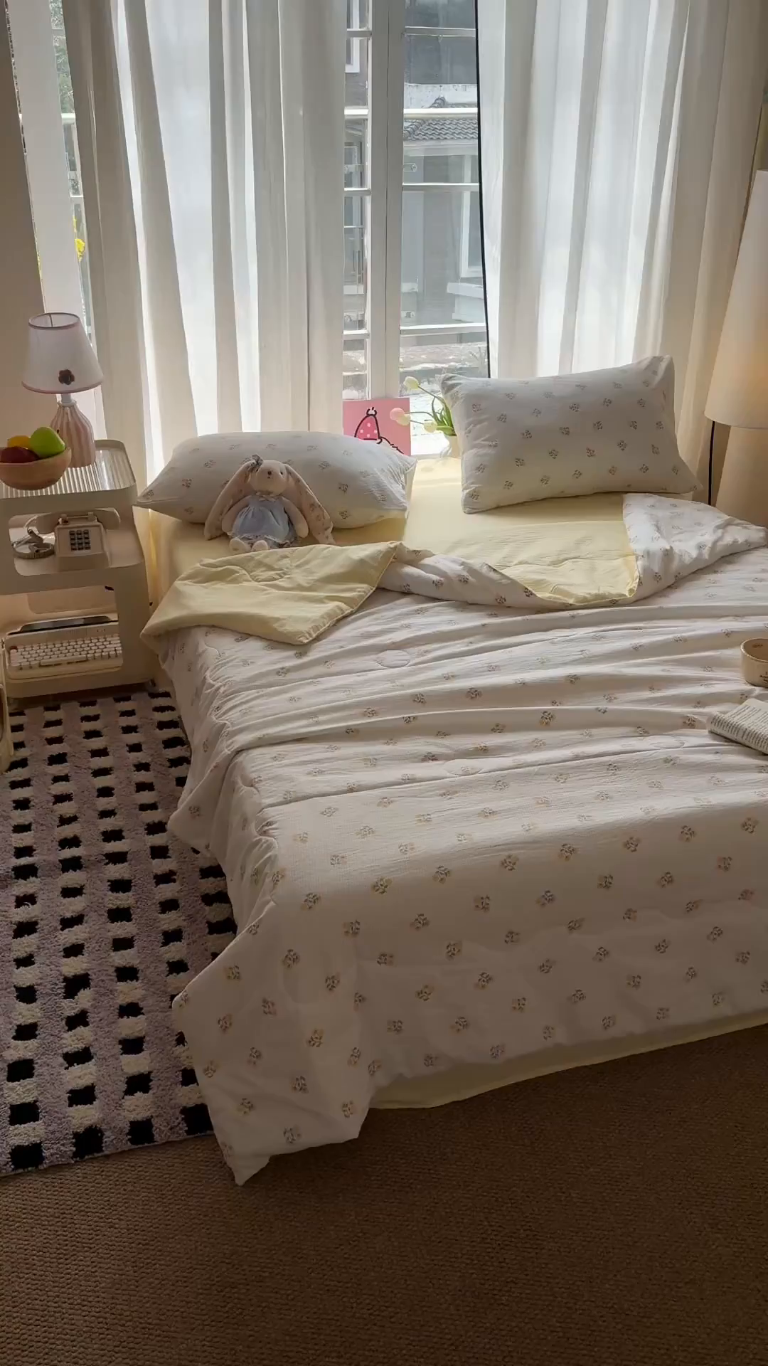 91家纺网 家纺一手货源 找家纺 温眠家纺 2026新款针织泡芙双层纱夏被四件套 花织