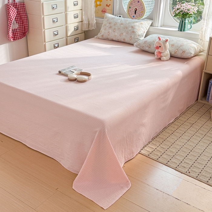 91家纺网 家纺一手货源 找家纺 小桃姐家纺 2026新款泡芙棉双层纱夏被空调被四件套小清新泡泡纱夏被卡通夏凉被空调被 晚风