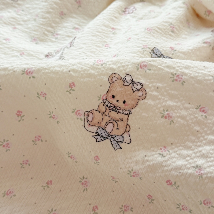 91家纺网 家纺一手货源 找家纺 小桃姐家纺 2026新款泡芙棉双层纱夏被空调被四件套小清新泡泡纱夏被卡通夏凉被空调被 花仙兔