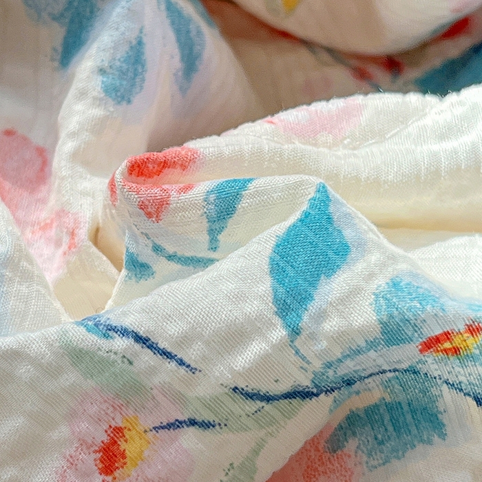 91家纺网 家纺一手货源 找家纺 小桃姐家纺 2026新款泡芙棉双层纱夏被空调被四件套小清新泡泡纱夏被卡通夏凉被空调被 安娜