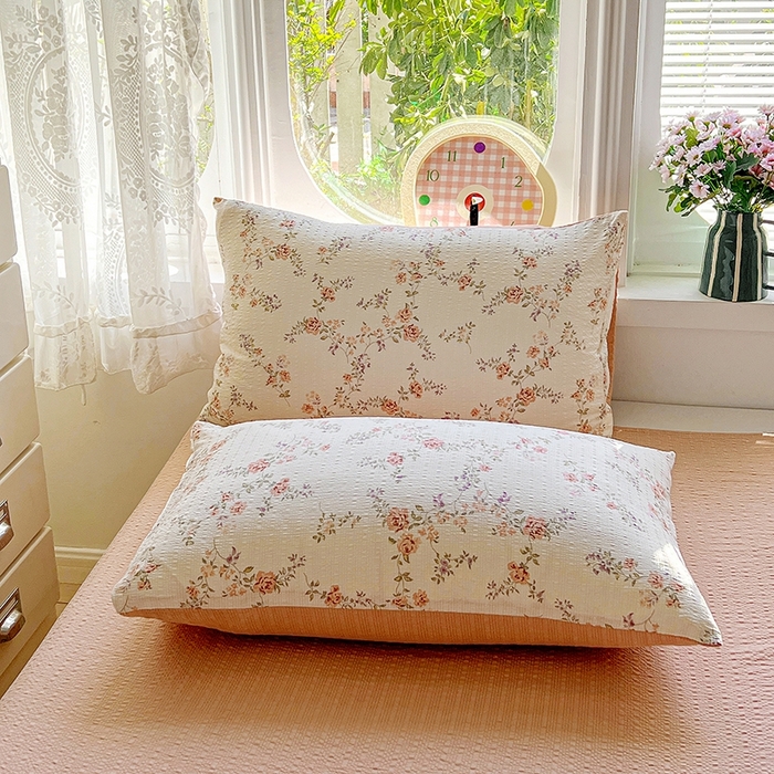 91家纺网 家纺一手货源 找家纺 小桃姐家纺 2026新款泡芙棉双层纱夏被空调被四件套小清新泡泡纱夏被卡通夏凉被空调被 初晴